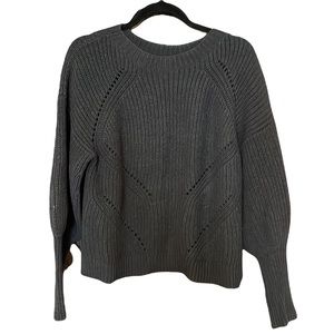 Joie Landyn Blouson Sleeve Sweater - Size M - DARK GREY